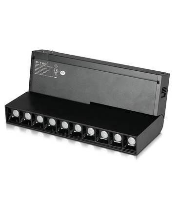 10*2W LED magnetisk gimbal lineært spotlys 4000K-sort IP20 24V.