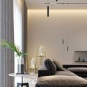 15W LED magnetisk lineær hængende suspensionslys - 4000K, sort, IP20, 24V.