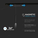 15W LED magnetisk lineær hængende suspensionslys - 4000K, sort, IP20, 24V.