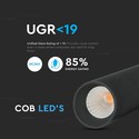 15W LED magnetisk lineær hængende suspensionslys - 4000K, sort, IP20, 24V.