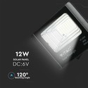 12W solpanel med LED projektør 6000K