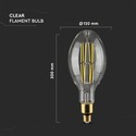 ED120 pære 24W E27 - klart glas, 6400K, kultråd, 160lm/watt
