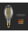 E27 24W LED ED120 filament pære - 160lm/W, 4000lm, klar glas, 6400K, Ø12cm, højde 30cm