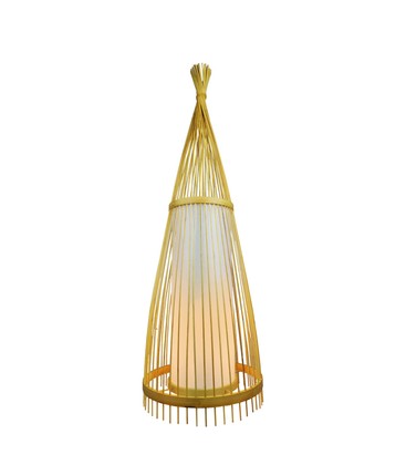 Trægulvlampe Ø400*1500mm - Rattanlampeskærm, E27 fatning.