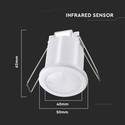 PIR loftsensor - hvidt hus, maks: 400W LED