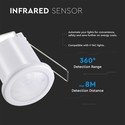 PIR loftsensor - hvidt hus, maks: 400W LED