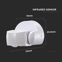 Infrarød bevægelsessensor - hvid hus, IP65 (maks: 600W LED).