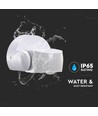 Infrarød bevægelsessensor, hvid - IP65, 180°/360°, max 600W LED, rækkevidde 12m, udendørs/indendørs