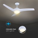 35W LED Loftventilator - RF Kontrol, 3 Vinger, DC Motor, Hvid