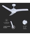 35W LED Loftventilator - RF Kontrol, 3 Vinger, DC Motor, Hvid