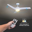 35W LED Loftventilator - RF Kontrol, 3 Vinger, DC Motor, Hvid