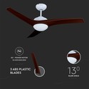35W LED Loftventilator - RF Kontrol, 3 Vinger, DC Motor, Brun