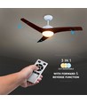 35W LED Loftventilator - RF Kontrol, 3 Vinger, DC Motor, Brun