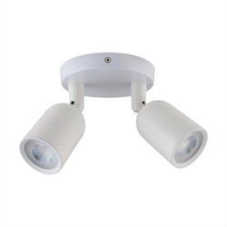Elmateriel EN: VT-897 2xGU10 WALL FITTING WHITE