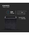 G9 firkantet væglampe i beton - Mørkegrå, IP20, uden lyskilde