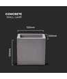 G9 kvadratisk beton væglampe - Lysegrå, IP20 indendørs, uden lyskilde
