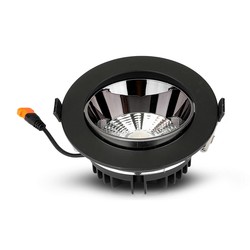 Elmateriel 30W COB Downlight - Samsung Chip, 6400K, Sort Hus.