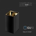 GU10 lampe - firkantet, sort+guld
