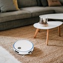 Robotstøvsuger med fjernbetjening - hvid, blå