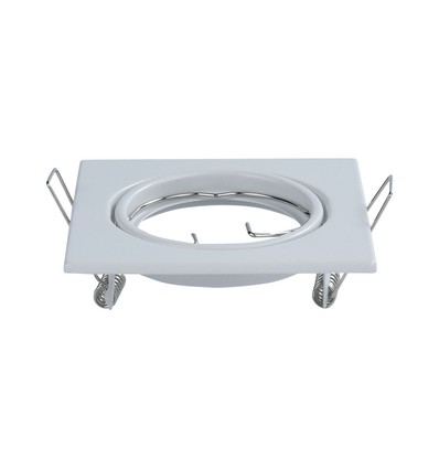 2 stk. Firkantet GU10 indbygningsspot - Hvid, Hul: 70x70 mm, uden lyskilde