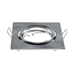 Elmateriel GU10 lampe - firkantet, satin nikkel, 2 stk/pakke
