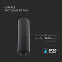 Påbygning Lampe GU10 197mm, Sort