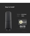 GU10 påbygningsspot - Sort, rund, aluminium, Ø5,95 x 19,7 cm, IP20 indendørs, uden lyskilde