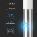 Pullertlampe E27 - PIR-Sensor, Rustfrit Stål, 80 cm, Satin Nikkel, IP44