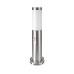 Elmateriel Pullertlampe med PIR Sensor E27 - Rustfrit Stål Hus (45 cm), Satin Nikkel, IP44.