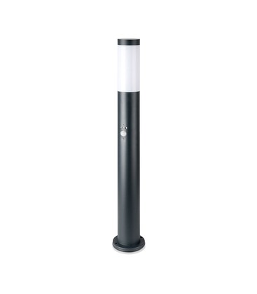 Pullertlampe E27 - PIR-sensor, rustfrit stål hus, 80 cm, Grå, IP44 Pullertlampe E27 - PIR-sensor, rustfrit stål hus, 80 cm, Grå, IP44