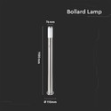 Pullertlampe - rustfrit stål hus (110 cm), E27, satin nikkel, IP44, PIR-sensor