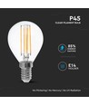E14 6W LED kronepære - P45, Kultråd, klar glas