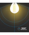 E14 6W LED kronepære - P45, Kultråd, klar glas