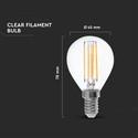 P45 LED Pære 6W E14 - Klart Glas, 2700K, 130lm/W