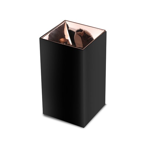 GU10 påbygningsspot, kvadratisk - Sort og rose guld, aluminium, IP20, uden lyskilde