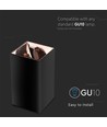 GU10 påbygningsspot, kvadratisk - Sort og rose guld, aluminium, IP20, uden lyskilde