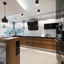 GU10 - lampe, firkantet, sort+krom