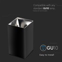 GU10 - lampe, firkantet, sort+krom