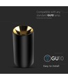 GU10 påbygningsspot - Sort/Guld, rund, aluminium, Ø8x14cm, uden lyskilde