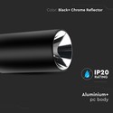 GU10 lampe - runde, sort + chrome