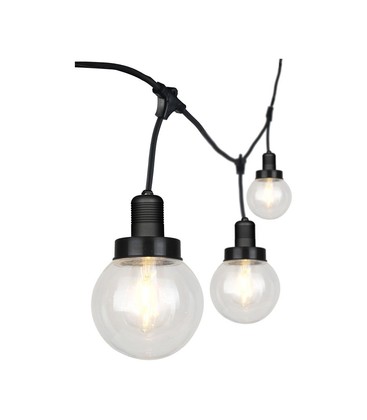 LED Lyssnor (3m) - Matt Sort IP65, med Pære (6 Pærer) LED Lyssnor (3m) - Matt Sort IP65, med Pære (6 Pærer)