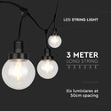 LED Lyssnor (3m) - Matt Sort IP65, med Pære (6 Pærer)