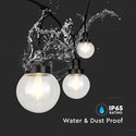 LED Lyssnor (3m) - Matt Sort IP65, med Pære (6 Pærer)