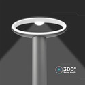 9W pullertlampe - LED, lampeskærm, 4000K, mørk grå, IP54
