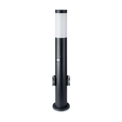 Producenter Pullertlampe - 60 cm, PIR-sensor, Fatning, Rustfrit Stål, IP44, Sort