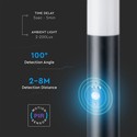 Pullertlampe - 60 cm, PIR-sensor, Fatning, Rustfrit Stål, IP44, Sort