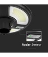 10W Solcelle havelampe med sensor, rund - IP65, 1500-2500lm, kold hvid, inkl. fjernbetjening og batteri