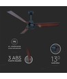 Loftventilator 65W - bronze med RF-kontrol, 3 brune blad, AC motor (52 tommer)