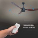 Loftventilator 65W - bronze med RF-kontrol, 3 brune blad, AC motor (52 tommer)