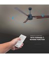 Loftventilator 65W - bronze med RF-kontrol, 3 brune blad, AC motor (52 tommer)
